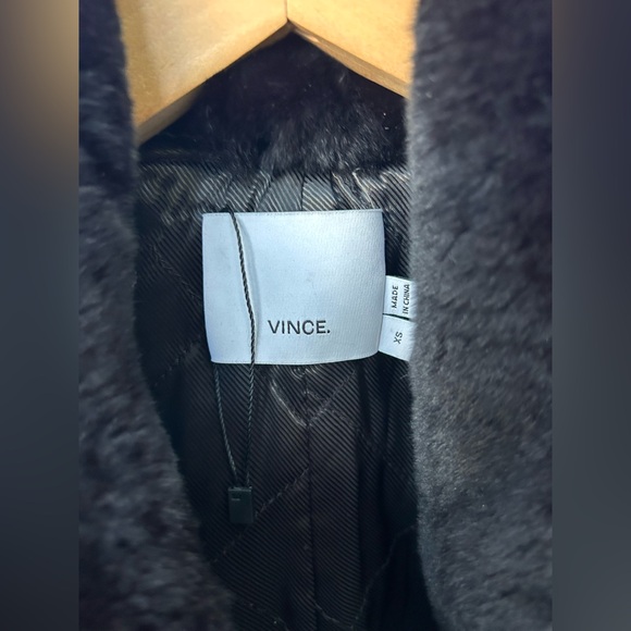 NWOT Vince Wool Lamb Leather and Rabbit Fur Coat Luxury Elegant Sz XS - Picture 3 of 7